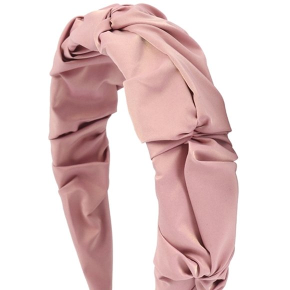 PINK FAUX LEATHER WRINKLED FASHION HEAD BAND - Picture 3 of 4